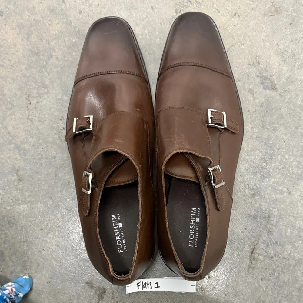 Florsheim Men's Dark Brown Monk Strap Oxfords